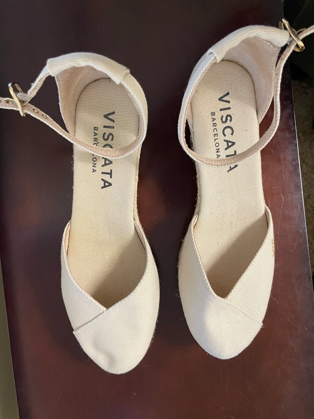 Viscata Barcelona Women's Cream Espadrille Wedge Sandals